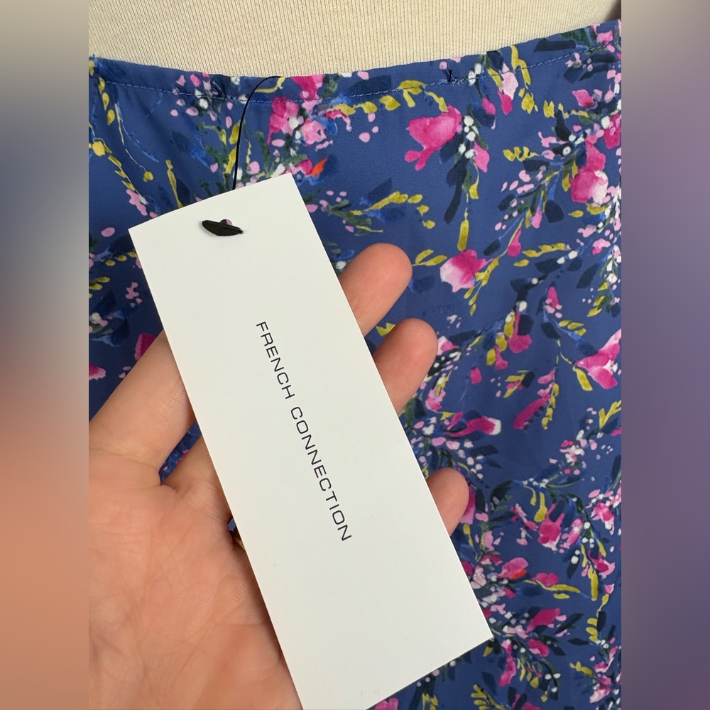French Connection Purple Floral Ruffle-Strap Cami Top - Picture 7 of 8